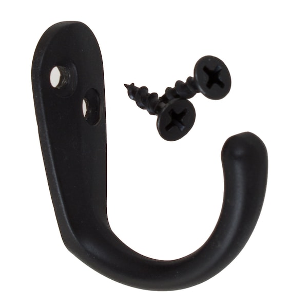 Gliderite Hardware 1-3/4 in. Matte Black Small Coat Hook, 5PK 7005-MB-5 - main